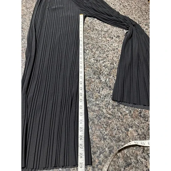 New Mix Black Pleated Wide Leg Pants High Waist Elastic Tie Belt Size 2 NWT - Picture 3 of 6